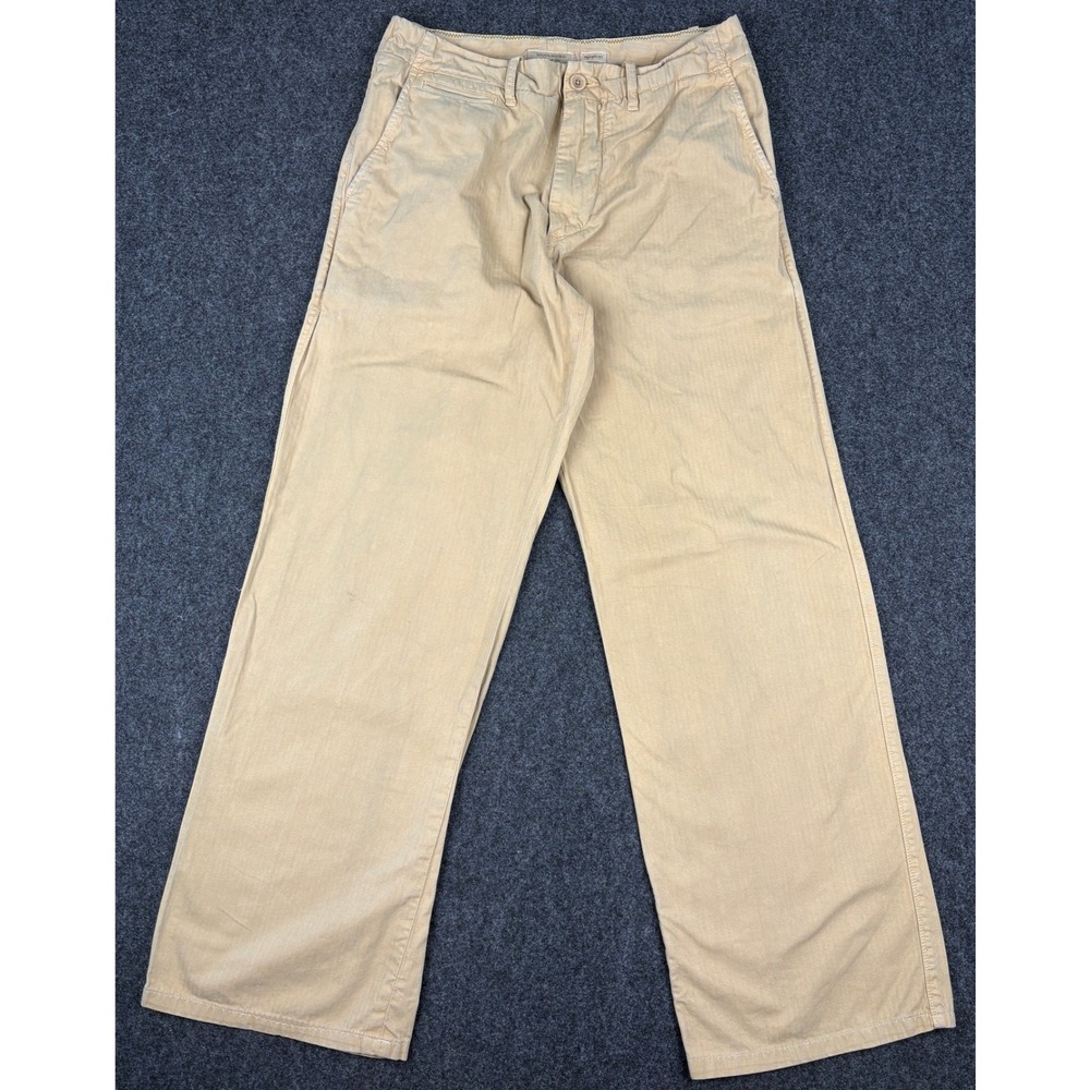 Banana Republic Garment Dye Relaxed Fit Pants Mens 33x32 Tan Khaki Cotton Chinos